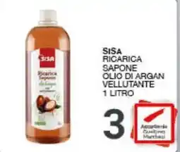Sisa Sisa ricarica sapone olio di argan vellutante offerta