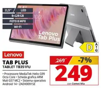 Comet Lenovo Tab Plus offerta