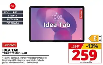 Comet Lenovo Idea Tab offerta