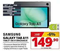 Comet Samsung Galaxy Tab A11 offerta