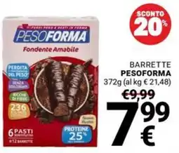 Supermercati Gulliver Barrette Pesoforma Fondente Amabile offerta