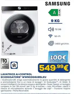 Euronics Samsung Lavatrice AI-Control Ecodosatore offerta
