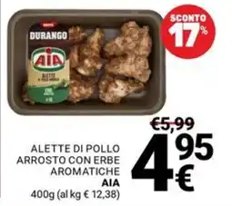 Supermercati Gulliver Alette di pollo arrosto con erbe aromatiche AIA offerta