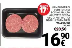 Supermercati Gulliver Hamburger di scottona di bovino adulto offerta