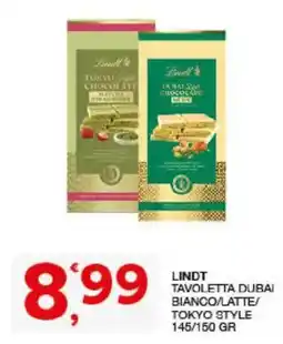 Sisa Lindt Tavoletta Dubai Bianco/Latte/Tokyo Style offerta