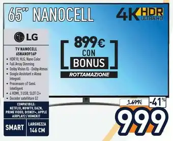 Unieuro Tv nanocell 65nano916p offerta