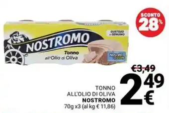 Supermercati Gulliver Tonno all'Olio di Oliva Nostromo offerta