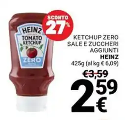 Supermercati Gulliver Ketchup zero sale e zuccheri aggiunti Heinz offerta