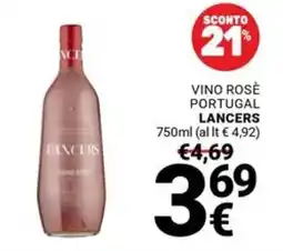Supermercati Gulliver Vino Rosè Lancers offerta