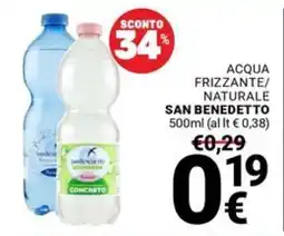 Supermercati Gulliver Acqua frizzante naturale San Benedetto offerta