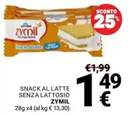 Supermercati Gulliver Snack al latte senza lattosio Zymil offerta