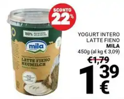 Supermercati Gulliver Yogurt intero latte fieno mila offerta