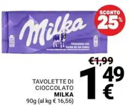 Supermercati Gulliver Tavolette di cioccolato Milka offerta