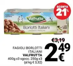Supermercati Gulliver Fagioli borlotti italiani valfrutta offerta