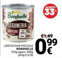 Supermercati Gulliver Lenticchie piccole Bonduelle offerta