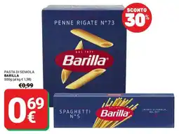 Supermercati Gulliver Pasta di semola Barilla offerta