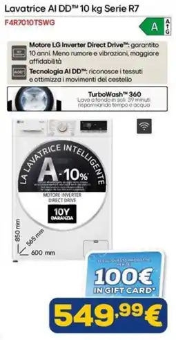 Euronics Lavatrice AI DD 10 kg Serie R7 offerta