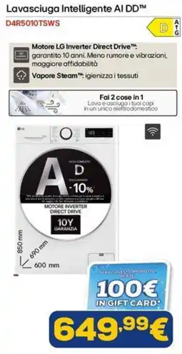Euronics Lavasciuga Intelligente AI DD™ LG offerta