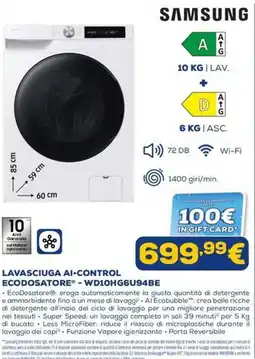 Euronics Samsung Lavasciuga AI-Control Ecodosatore offerta