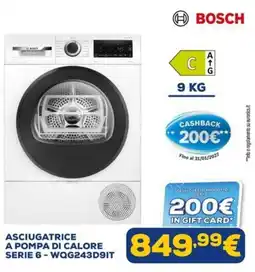 Euronics Asciugatrice a pompa di calore Serie 6 - Bosch offerta
