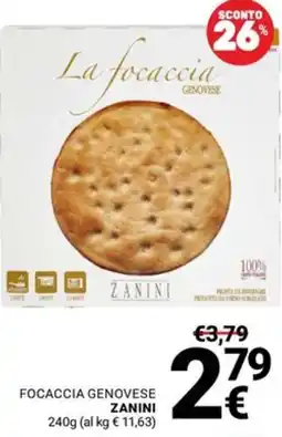 Supermercati Gulliver Focaccia genovese Zanini offerta