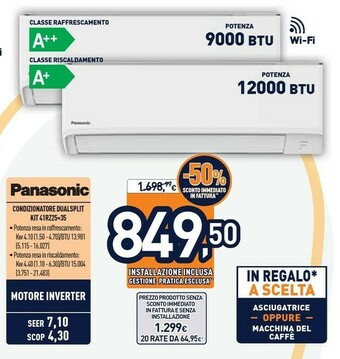 Unieuro Condizionatore dualsplit kit 41rz25+35 offerta
