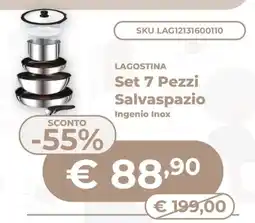 Mornati Paglia Lagostina Set Salvaspazio Ingenio Inox offerta