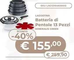 Mornati Paglia Lagostina Batteria di Pentole offerta