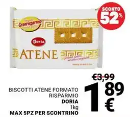 Supermercati Gulliver Biscotti Atene formato risparmio Doria offerta