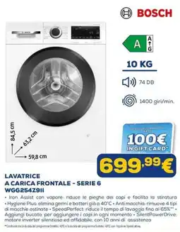 Euronics Lavatrice a carica frontale - serie 6 Bosch offerta