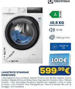 Euronics Lavatrice standard Electrolux offerta