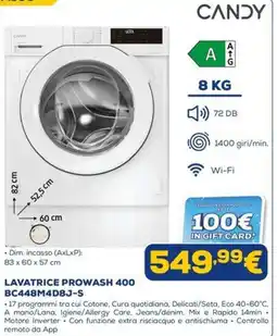 Euronics Lavatrice Prowash 400 Candy offerta