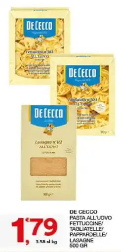 Sisa De Cecco pasta all'uovo offerta