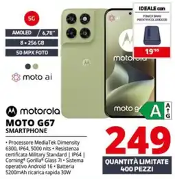 Comet Motorola MOTO G67 Smartphone offerta
