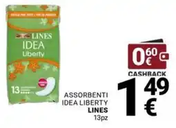 Supermercati Gulliver Assorbenti Idea Liberty Lines offerta