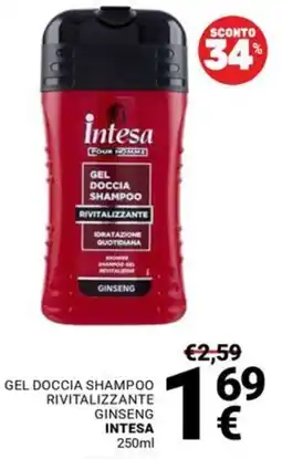 Supermercati Gulliver Gel doccia shampoo rivitalizzante ginseng intesa offerta