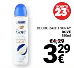 Supermercati Gulliver Deodoranti spray Dove offerta