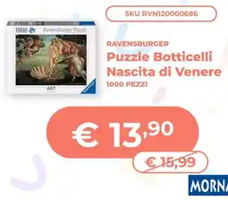 Mornati Paglia Ravensburger Puzzle Botticelli Nascita di Venere offerta