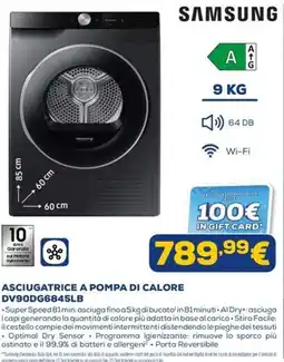 Euronics Samsung Asciugatrice a pompa di calore offerta