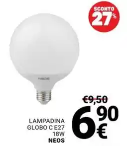 Supermercati Gulliver Lampadina Globo C E27 18W Neos offerta