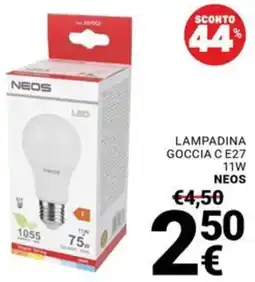 Supermercati Gulliver Lampadina Goccia C E27 NEOS offerta