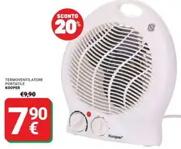 Supermercati Gulliver Termoventilatore portatile Kooper offerta