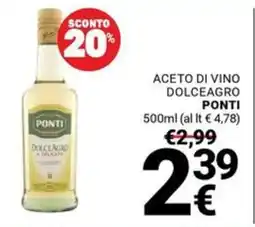 Supermercati Gulliver Aceto di vino dolceagro Ponti offerta