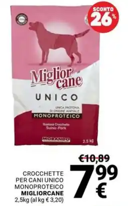 Supermercati Gulliver Crocchette per cani Unico Monoproteico MigliorCane offerta