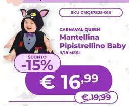 Mornati Paglia Carnaval Queen Mantellina Pipistrellino Baby offerta
