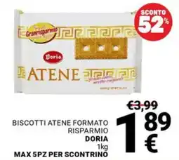 Supermercati Gulliver Biscotti Atene formato risparmio Doria offerta