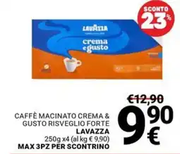 Supermercati Gulliver Caffè macinato crema & gusto risveglio forte Lavazza offerta