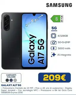 Euronics Samsung Galaxy A17 5G offerta
