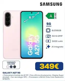 Euronics Samsung Galaxy A27 5G offerta