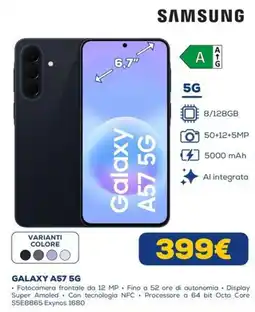 Euronics Samsung Galaxy A57 5G offerta